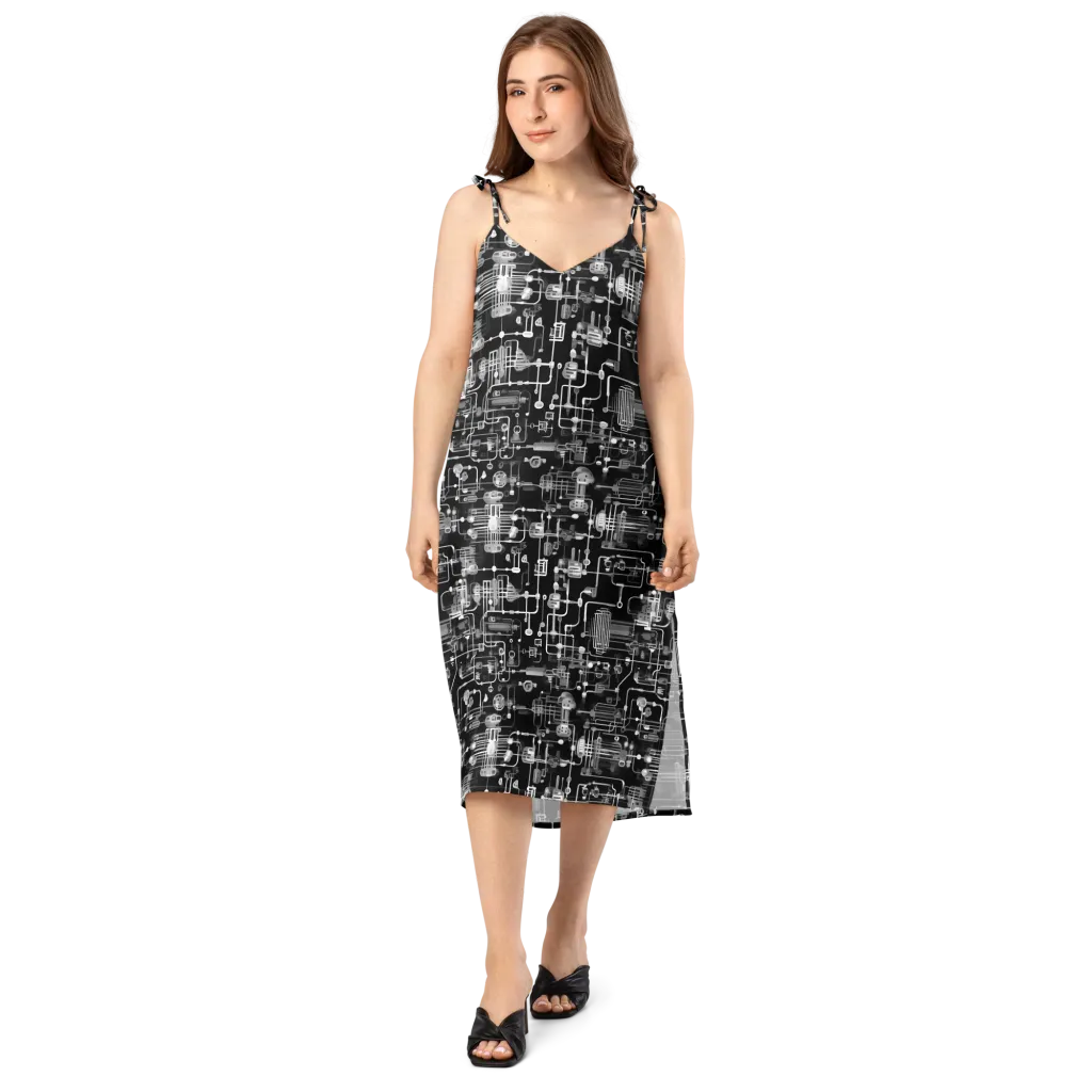Noir Circuit on Slip Dress — Front