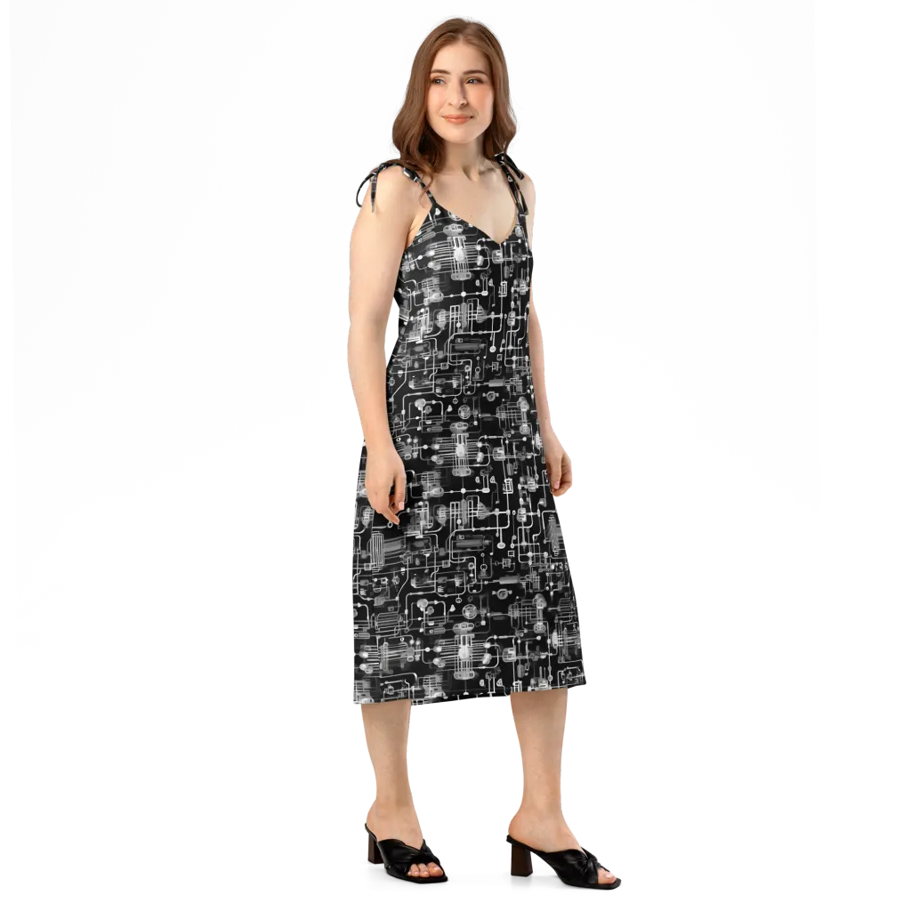 Noir Circuit on Slip Dress — Right Front