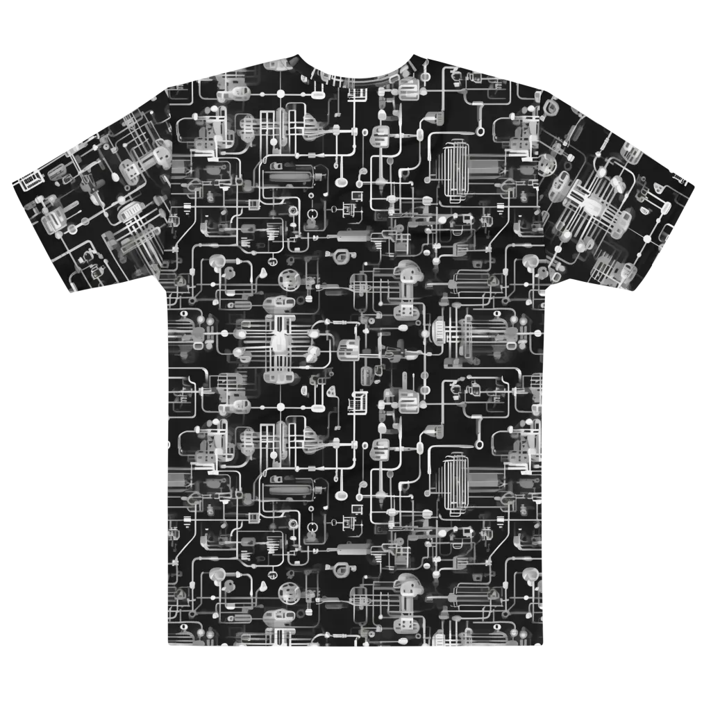 Noir Circuit on Men's Cotton Crew Neck T-Shirt — Front print