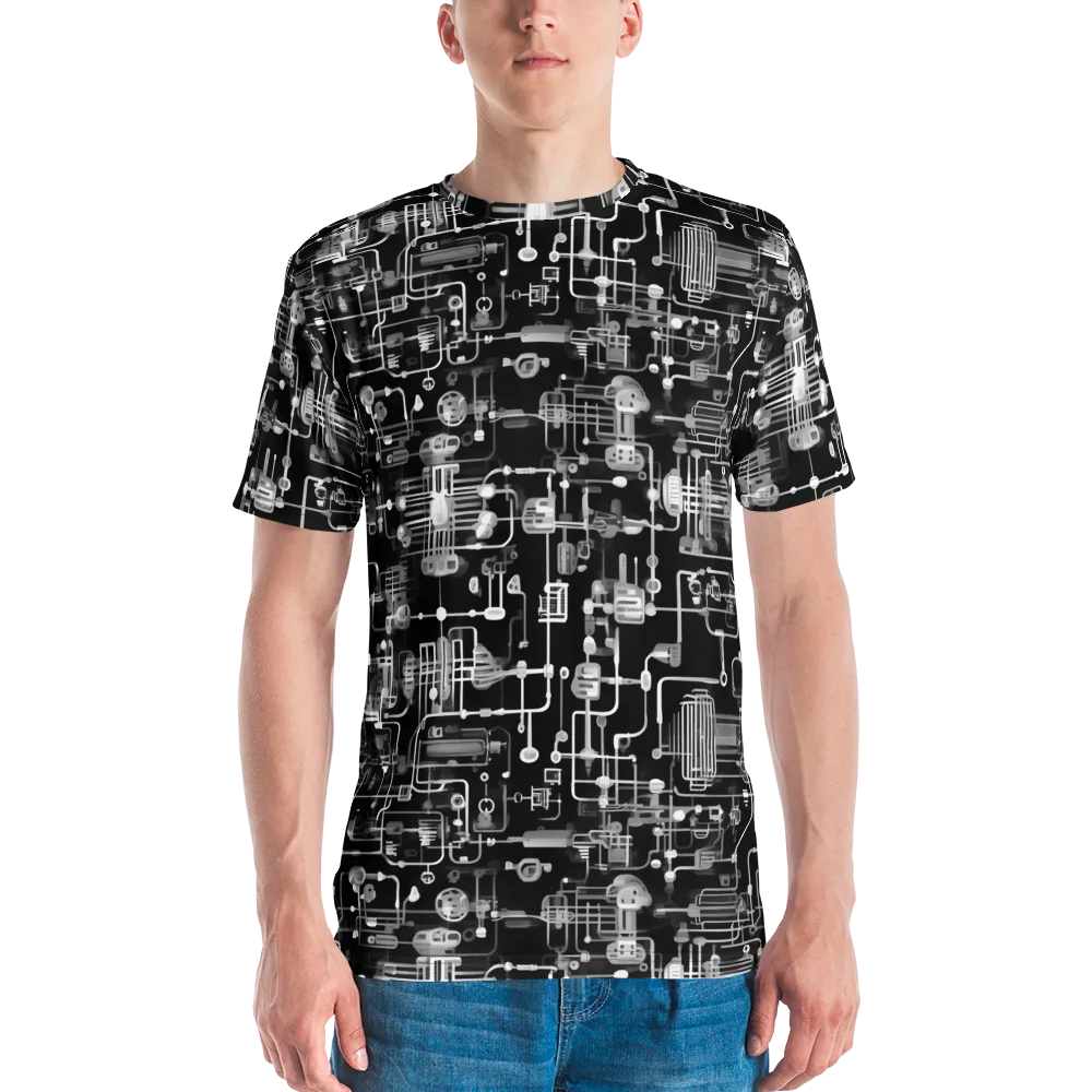 Noir Circuit on Men's Crew Neck T-Shirt — Front