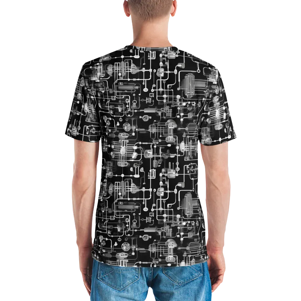 Noir Circuit on Men's Crew Neck T-Shirt — Back