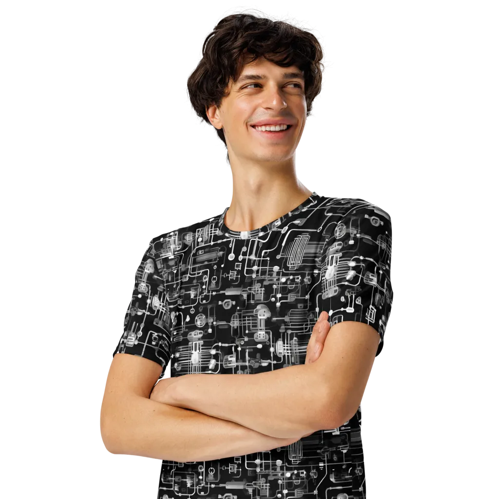 Noir Circuit on Men's Crew Neck T-Shirt — Front print