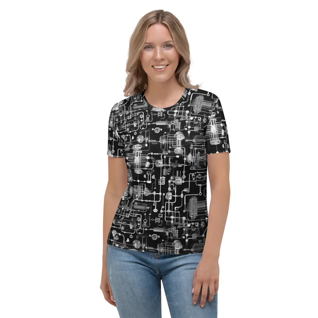 Noir Circuit on Women's Crew Neck T-Shirt — Front