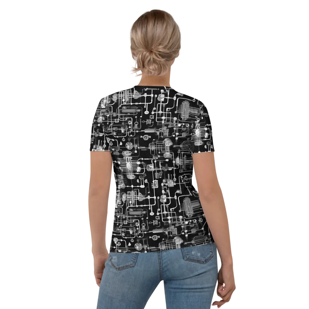 Noir Circuit on Women's Crew Neck T-Shirt — Back