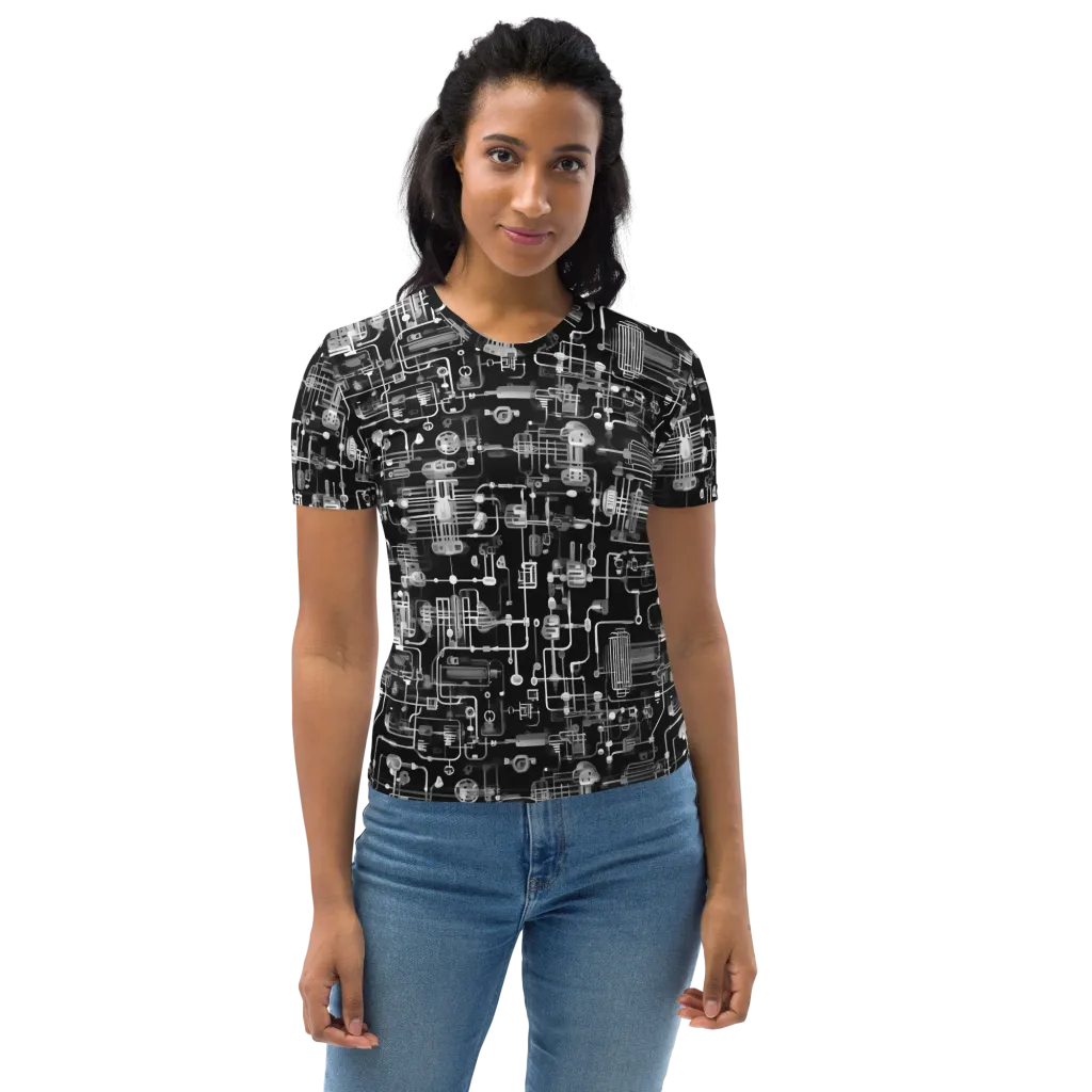 Noir Circuit on Women's Crew Neck T-Shirt — Print file