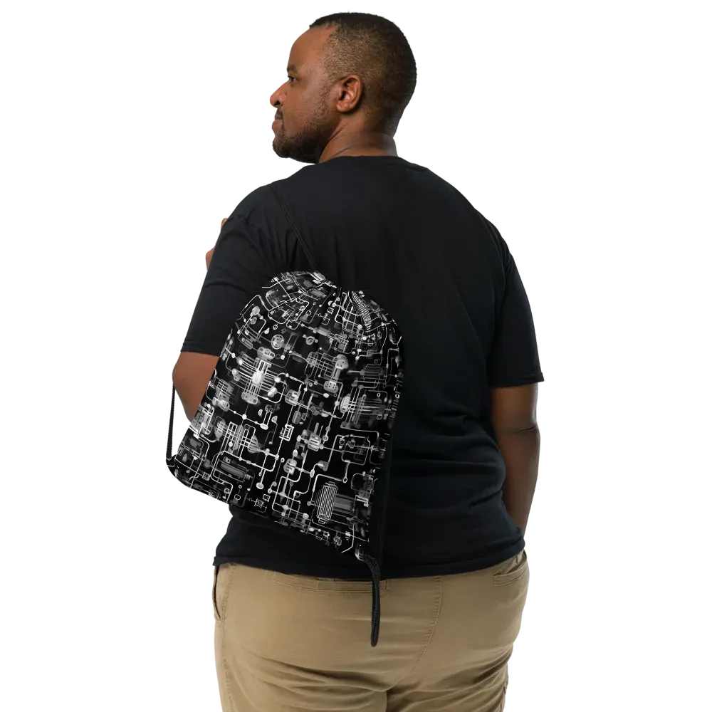 Noir Circuit on Drawstring Bag — Print file