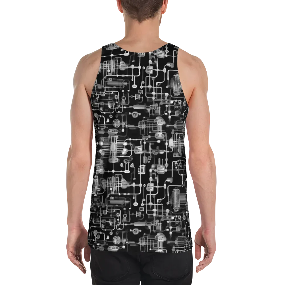 Noir Circuit on Men's Tank Top — Back