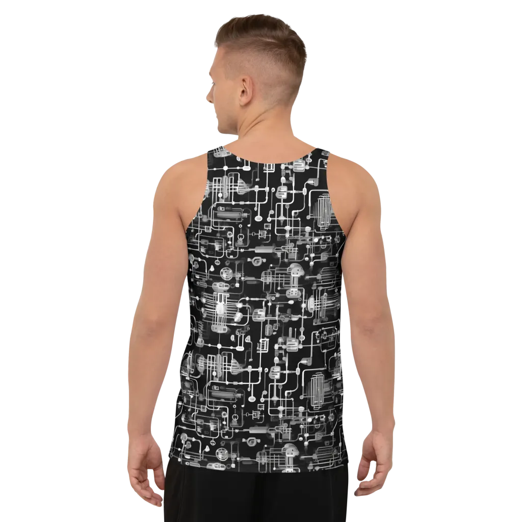 Noir Circuit on Men's Tank Top — Back print