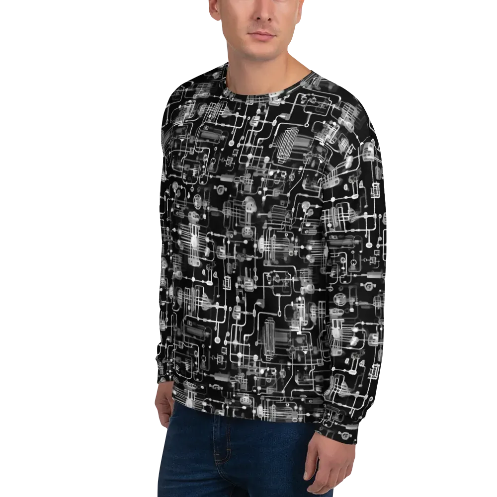 Noir Circuit on Sweatshirt — Left Front