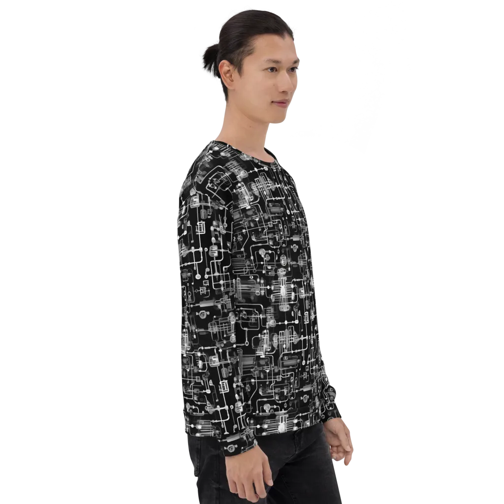 Noir Circuit on Sweatshirt — Right sleeve