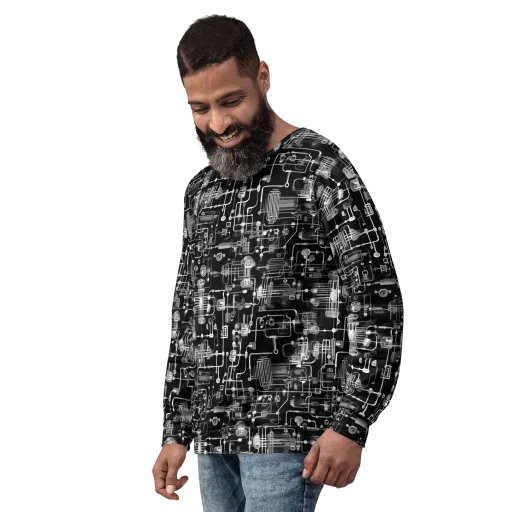 Noir Circuit on a Sweatshirt