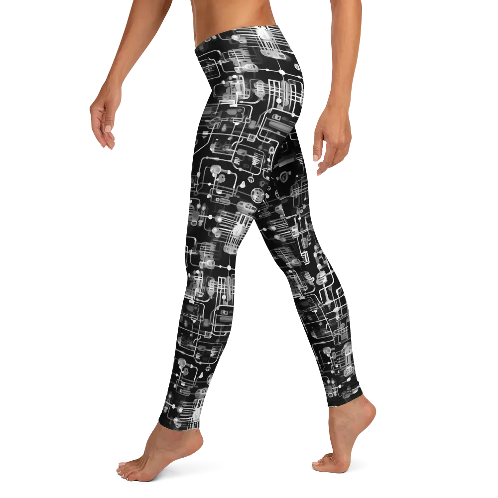 Noir Circuit on Leggings — Left