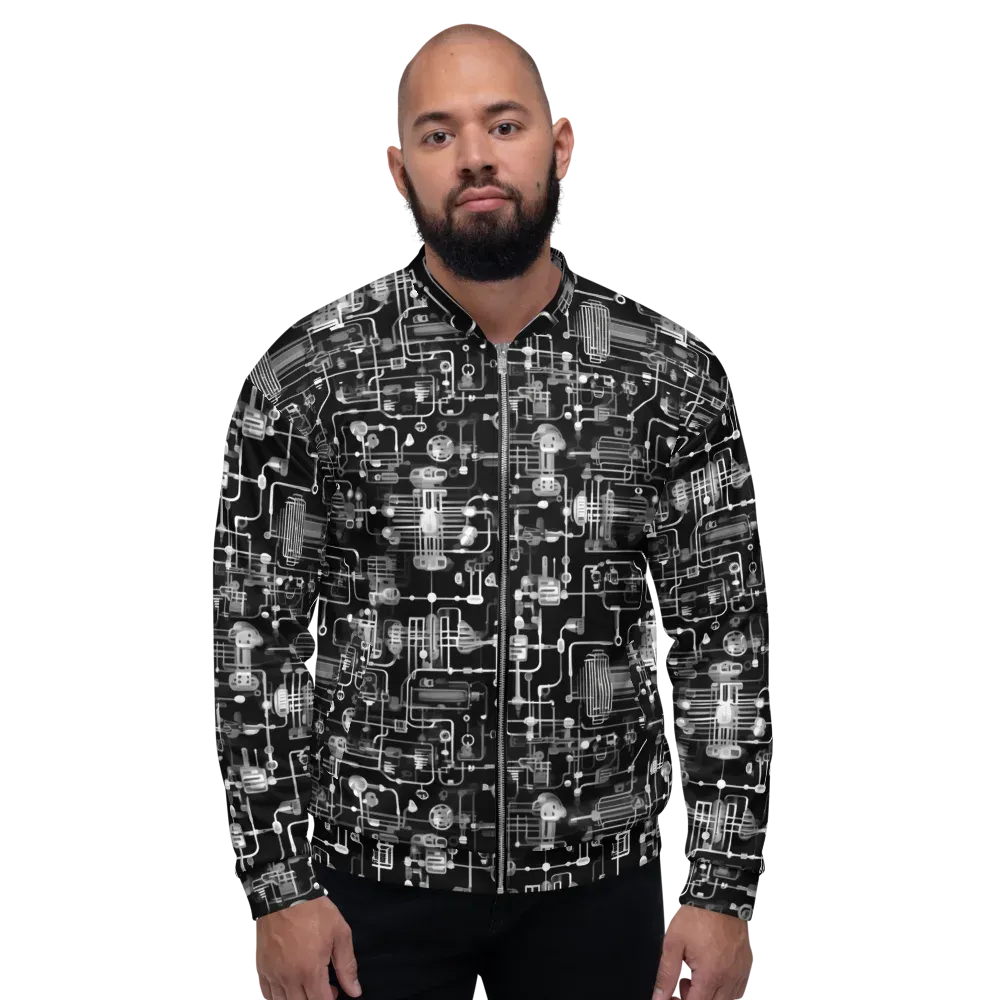 Noir Circuit on Bomber Jacket — Front