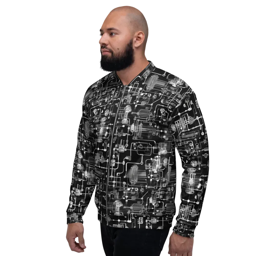 Noir Circuit on Bomber Jacket — Left