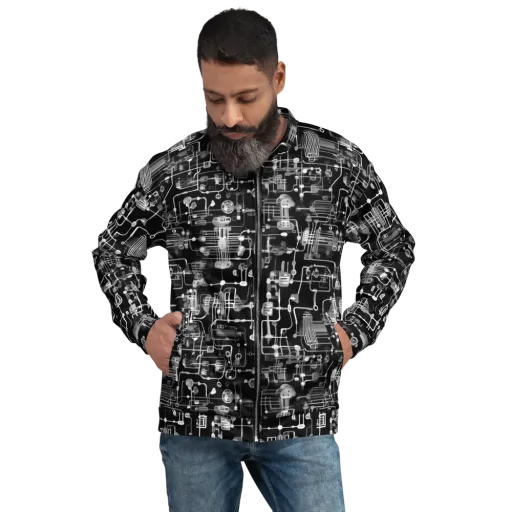 Noir Circuit on a Bomber Jacket