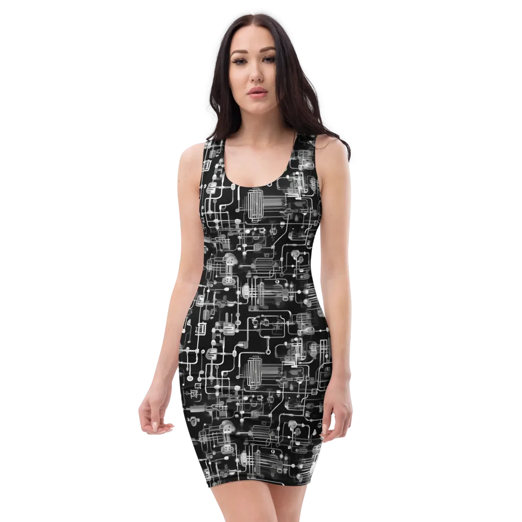 Noir Circuit on Bodycon Dress — Front
