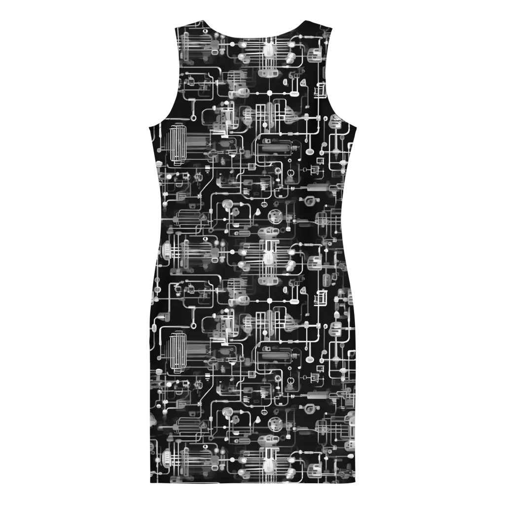 Noir Circuit on Bodycon Dress — Print file