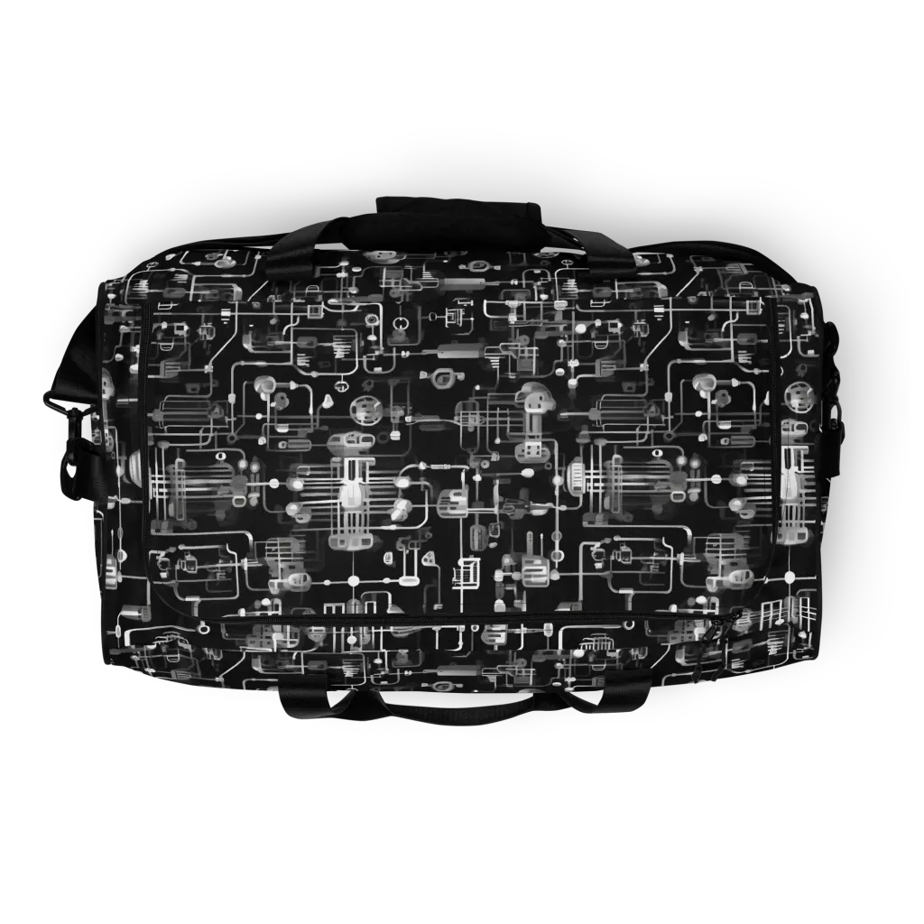 Noir Circuit on Duffle Bag — Top print