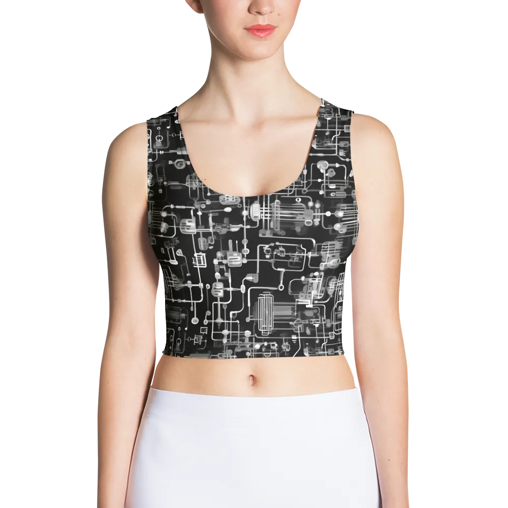 Noir Circuit on Crop Top — Front