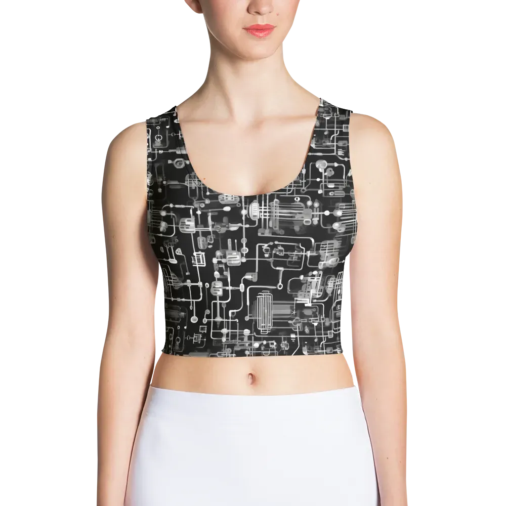 Noir Circuit on Crop Top — Front