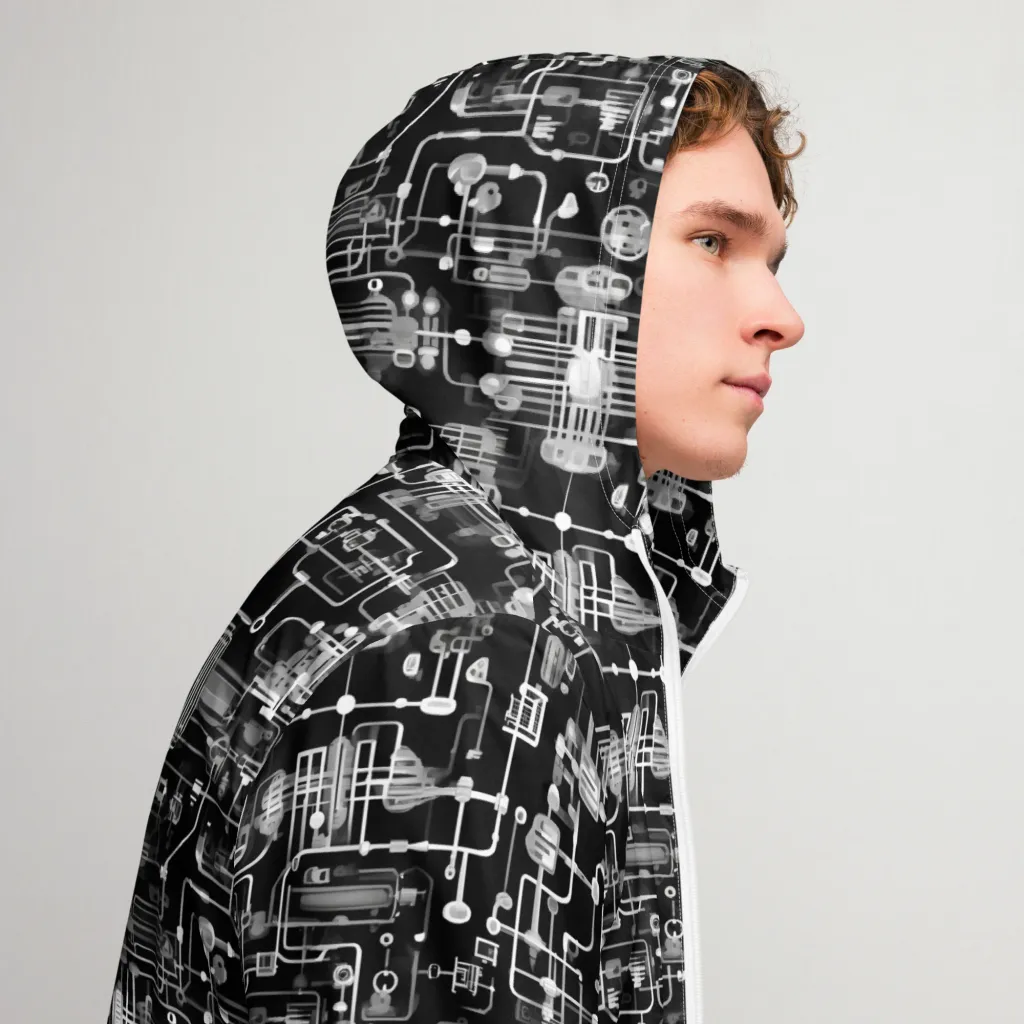 Noir Circuit on Men's Windbreaker — Front print