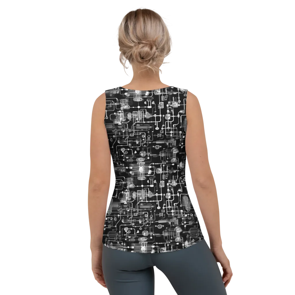 Noir Circuit on Women's Tank Top — Back