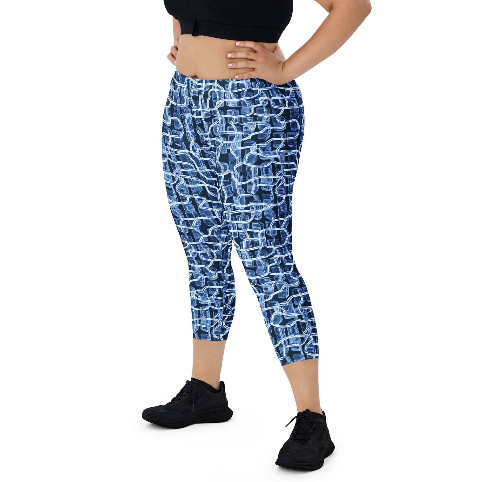 Midnight Circuitry on Capri Leggings — Print file