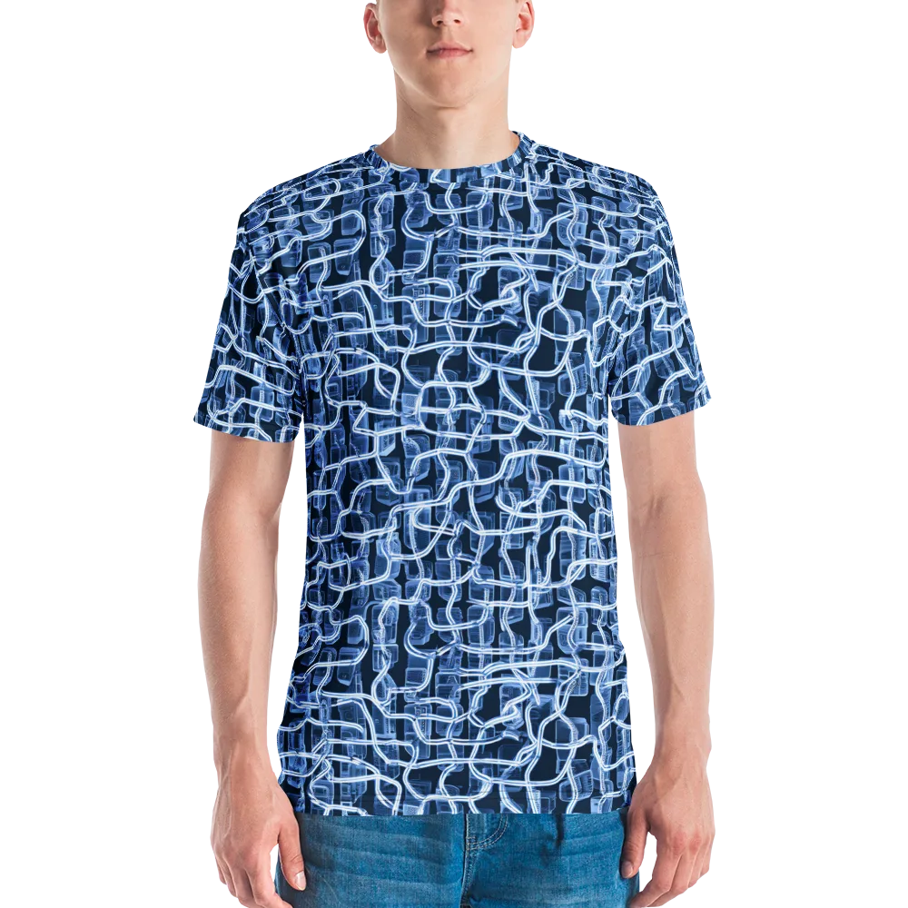 Midnight Circuitry on Men's Crew Neck T-Shirt — Front