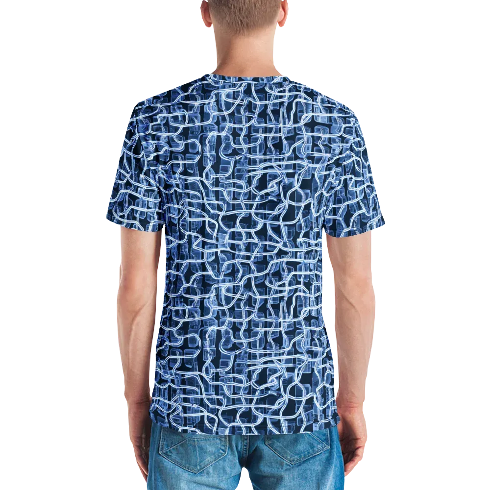 Midnight Circuitry on Men's Crew Neck T-Shirt — Back