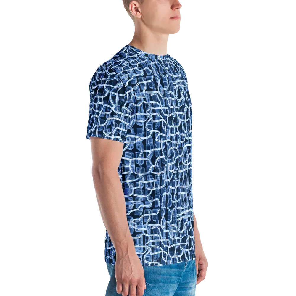 Midnight Circuitry on Men's Crew Neck T-Shirt — Right