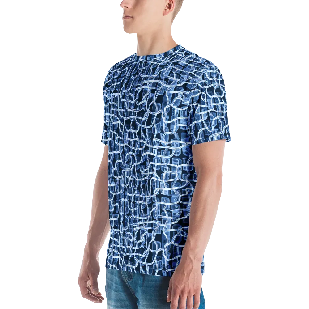 Midnight Circuitry on Men's Crew Neck T-Shirt — Left
