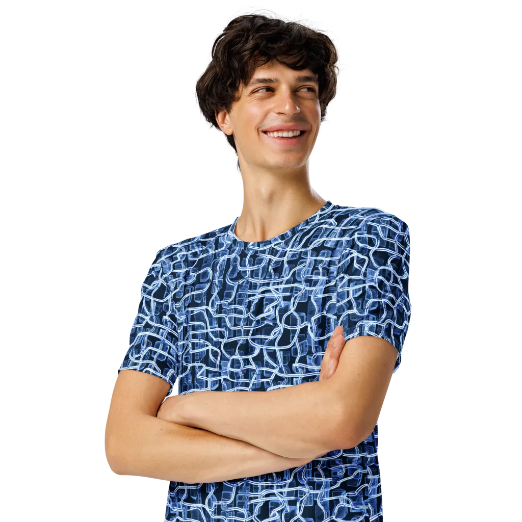 Midnight Circuitry on Men's Crew Neck T-Shirt — Front print