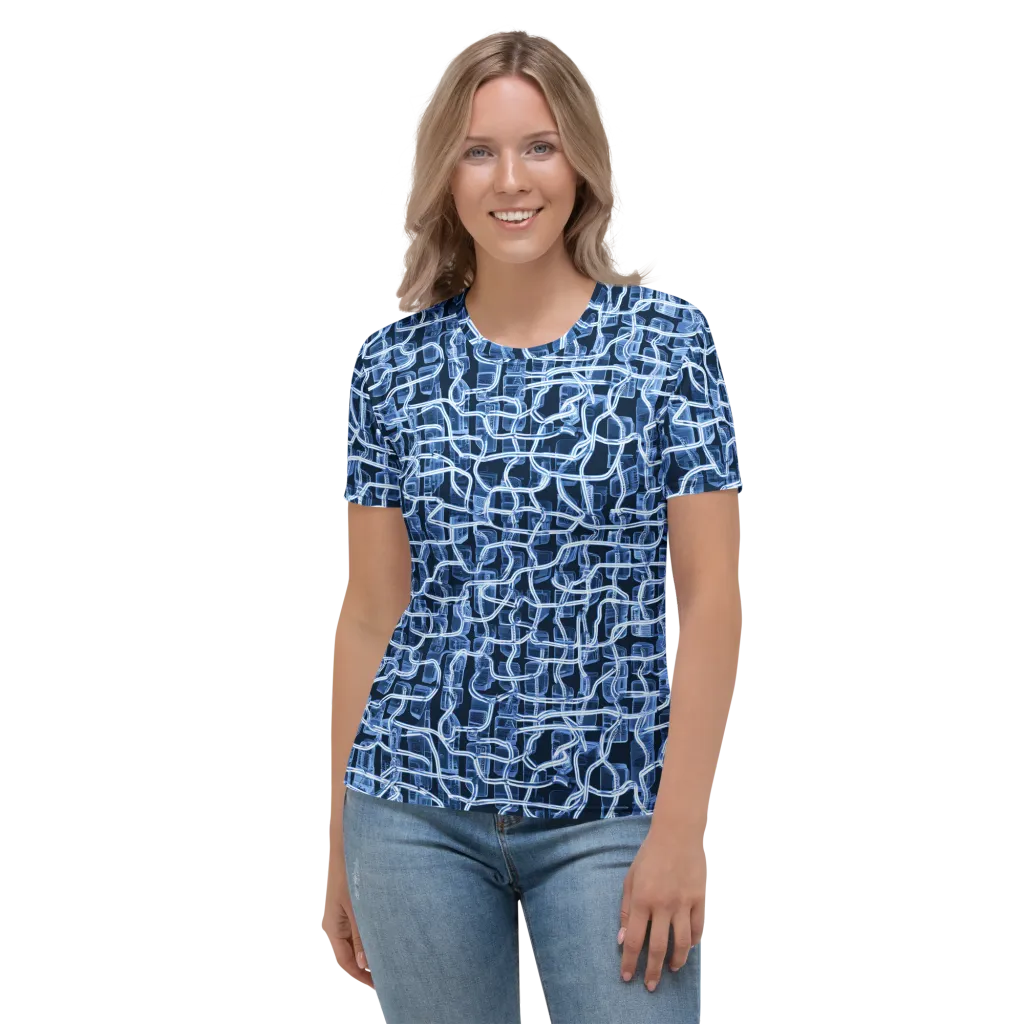 Midnight Circuitry on Women's Crew Neck T-Shirt — Front