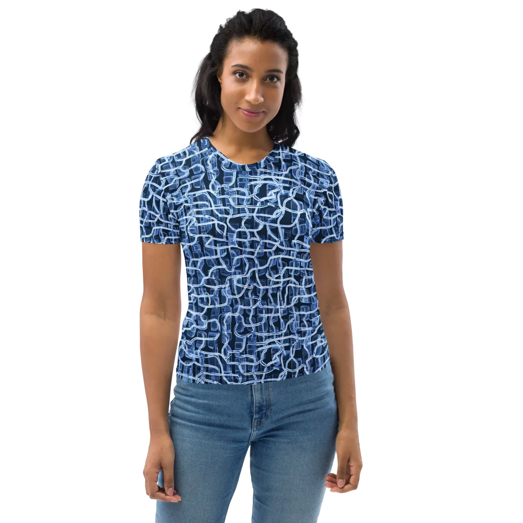 Midnight Circuitry on Women's Crew Neck T-Shirt — Print file