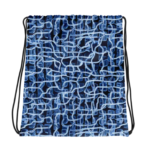 Midnight Circuitry on a Drawstring Bag