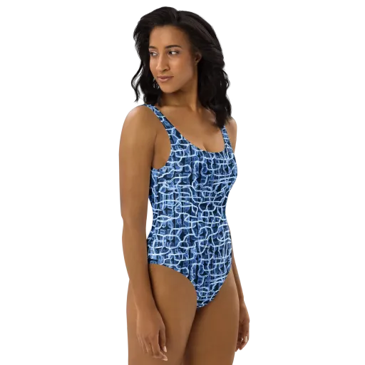 Midnight Circuitry on a One-Piece Swimsuit