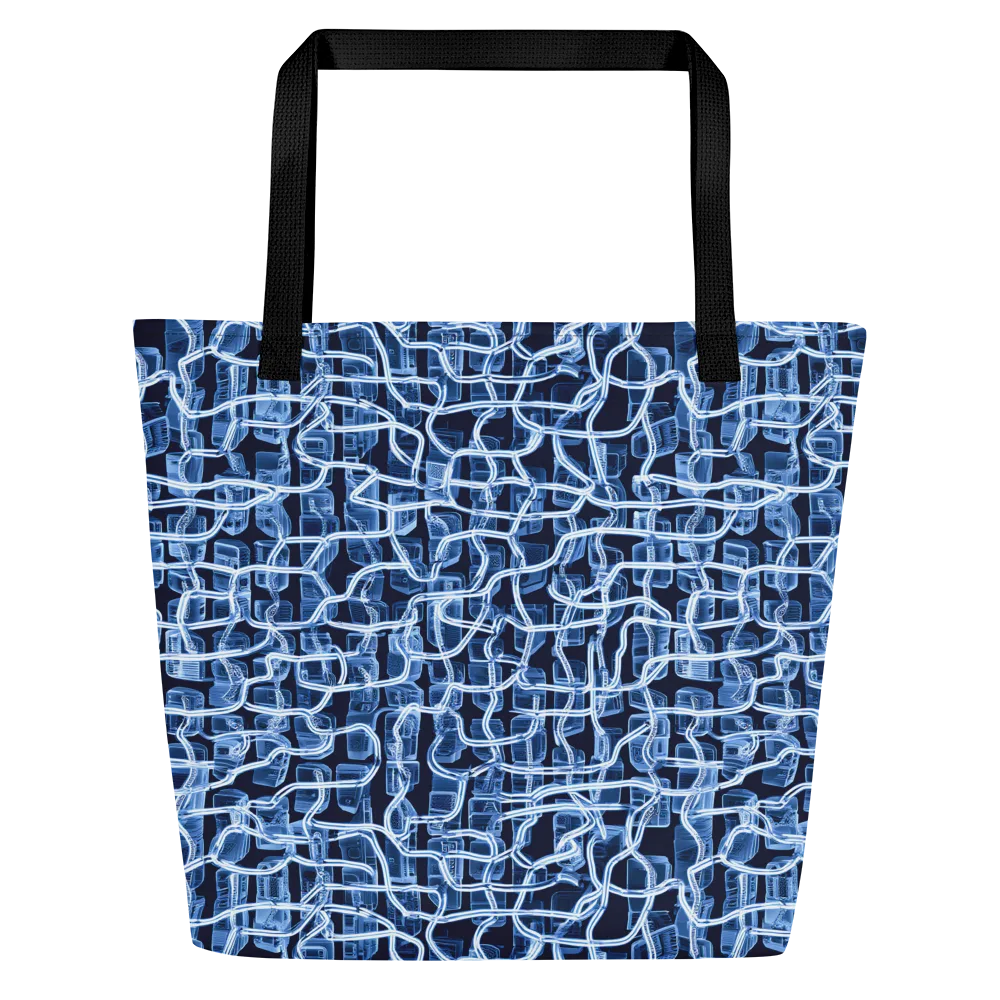Midnight Circuitry on Large Tote Bag W/ Pocket — Front