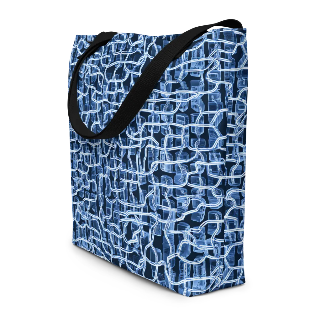 Midnight Circuitry on Large Tote Bag W/ Pocket — Print file