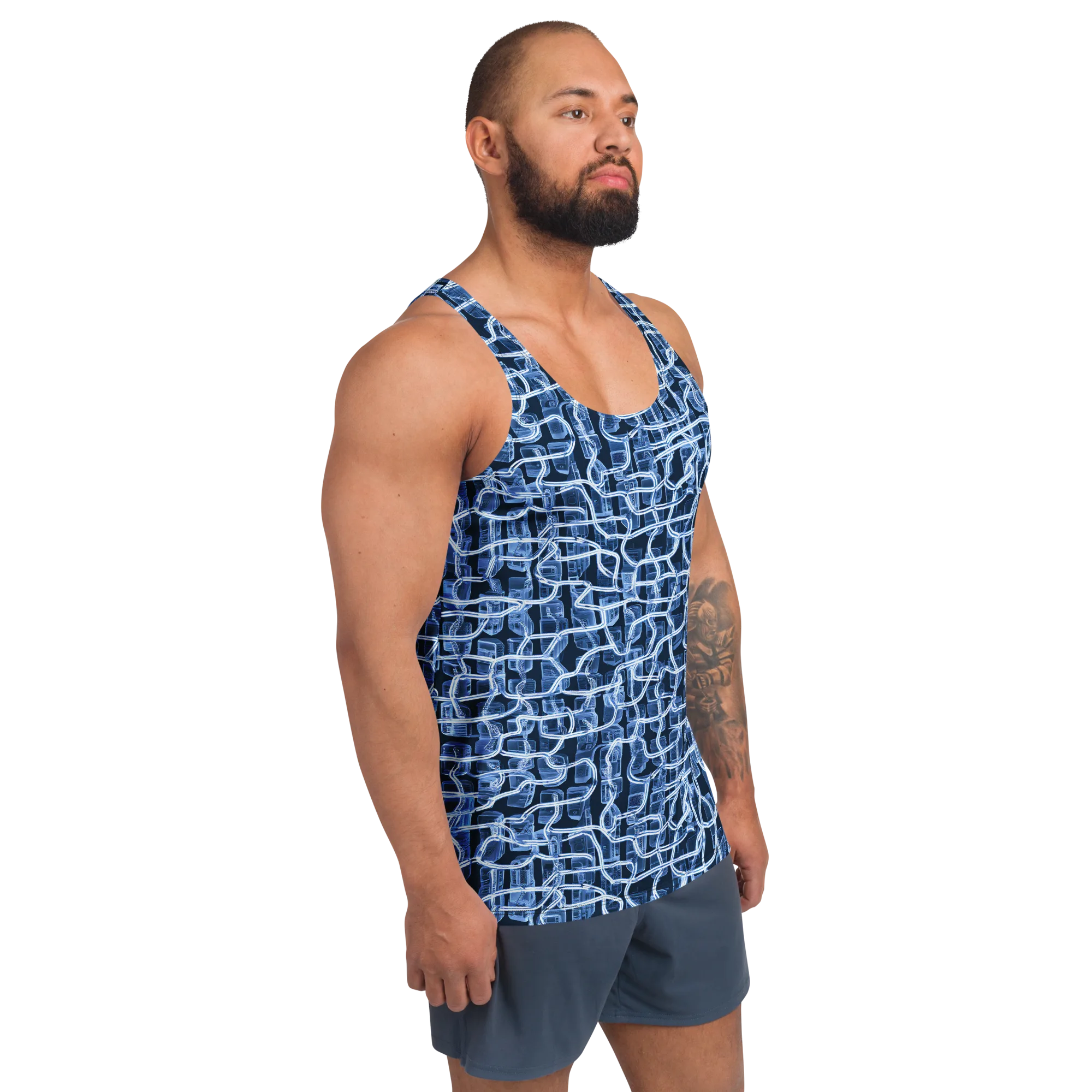 Midnight Circuitry on Men's Tank Top — Front print