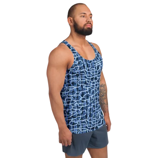 Midnight Circuitry on a Men's Tank Top