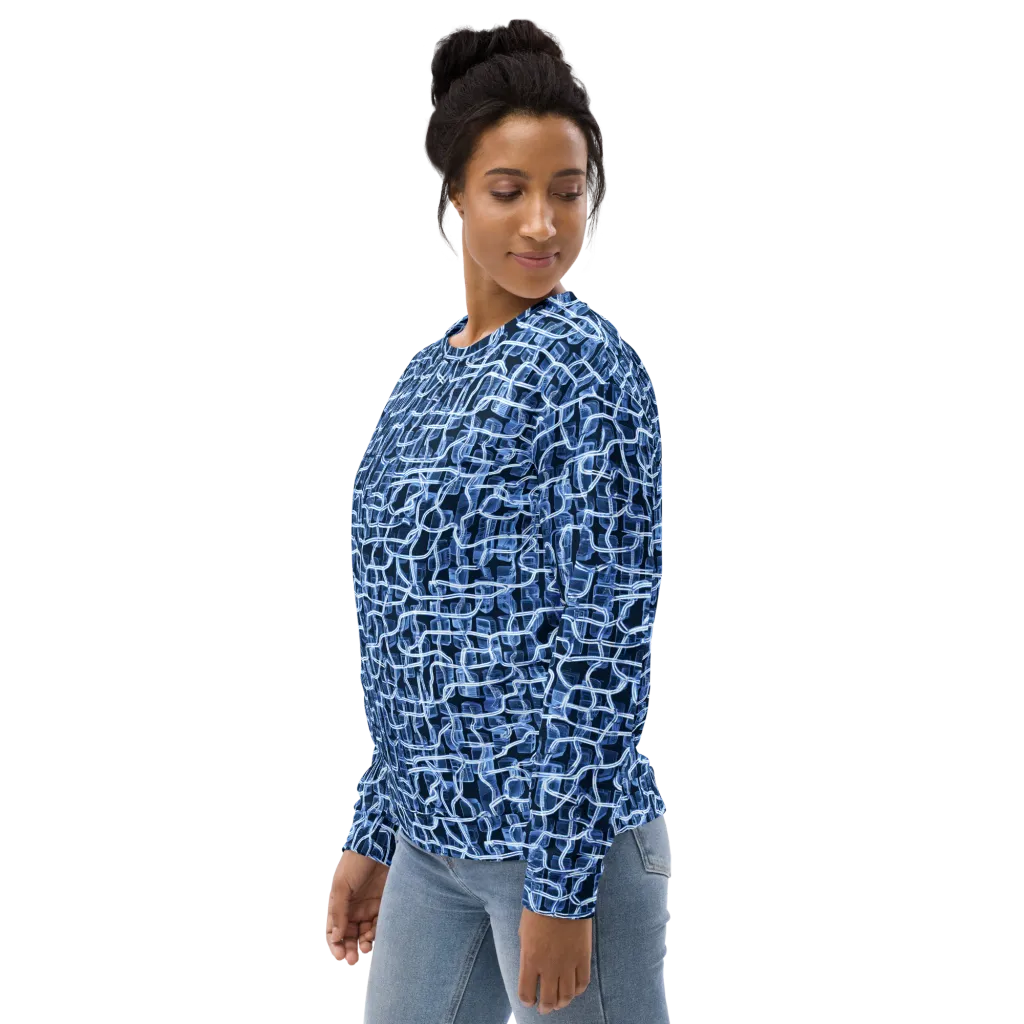 Midnight Circuitry on Sweatshirt — Left sleeve
