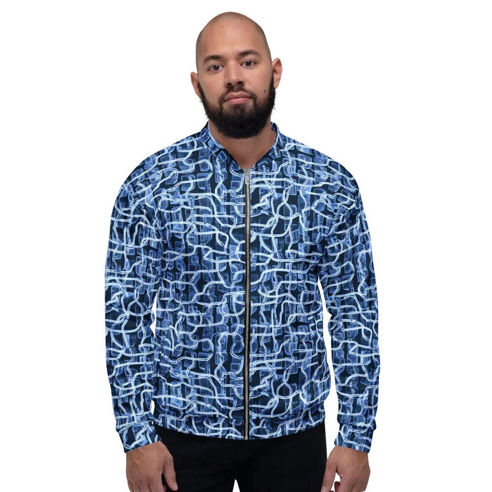Midnight Circuitry on Bomber Jacket — Front