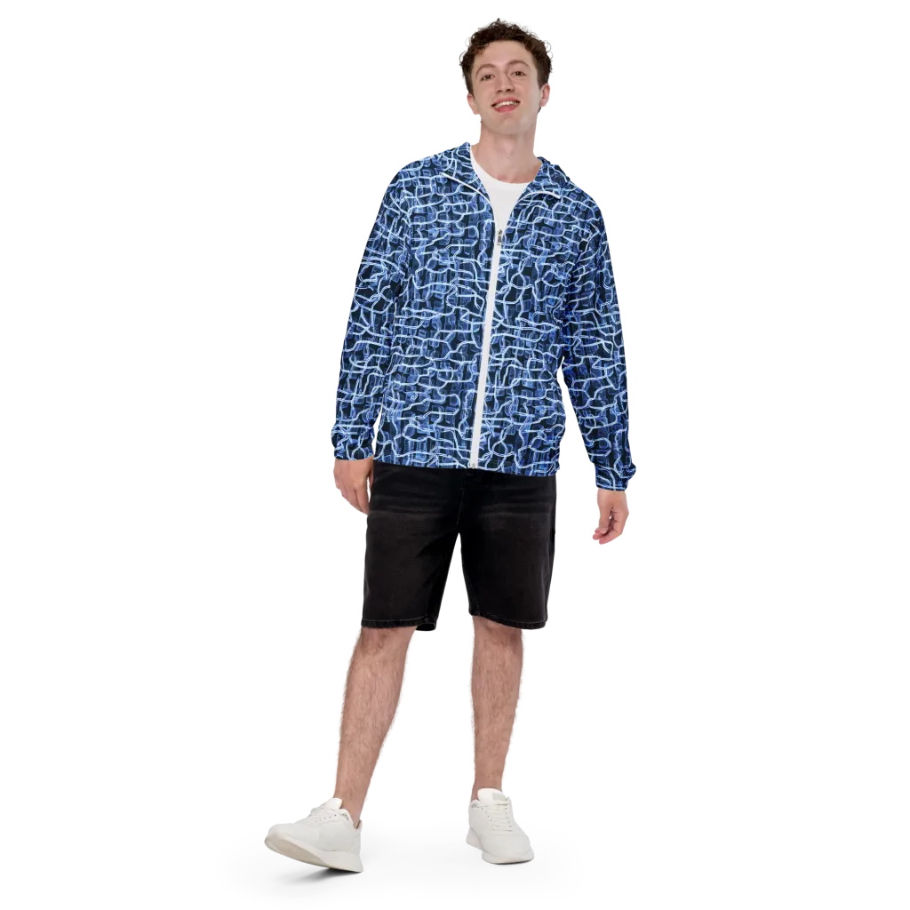 Midnight Circuitry on Men's Windbreaker — Front print