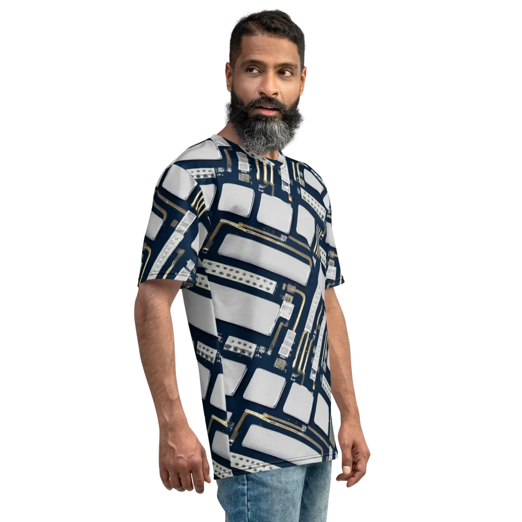 Aurum Interface on Men's Crew Neck T-Shirt — Right sleeve