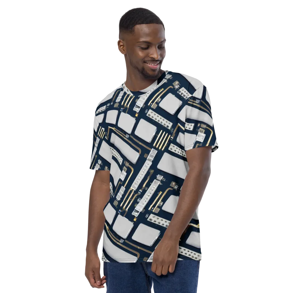Aurum Interface on Men's Crew Neck T-Shirt — Left sleeve