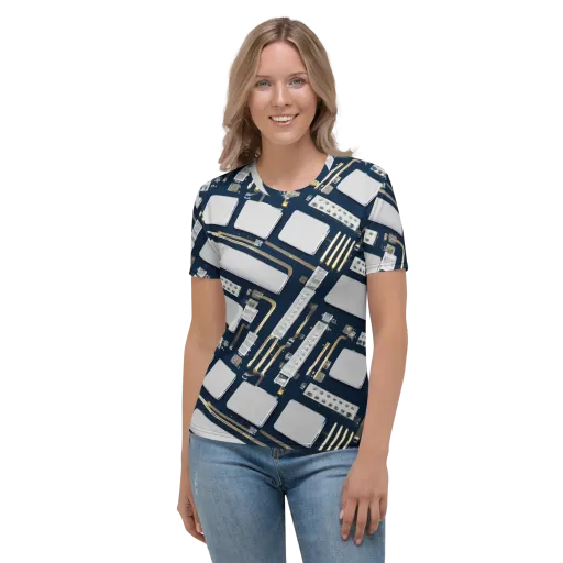 Aurum Interface on a Women's Crew Neck T-Shirt