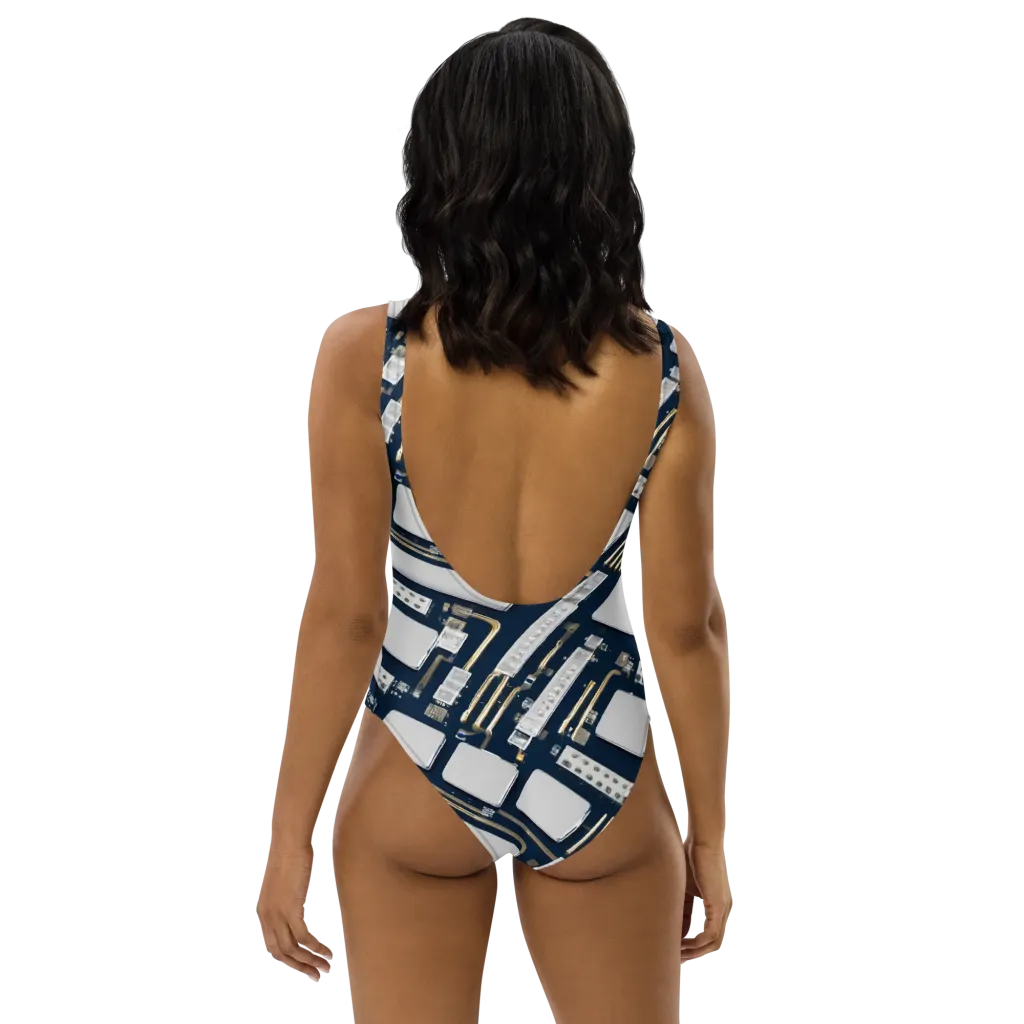 Aurum Interface on One-Piece Swimsuit — Back print