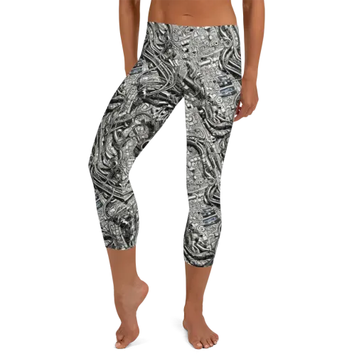 Chrome Labyrinth on a Capri Leggings