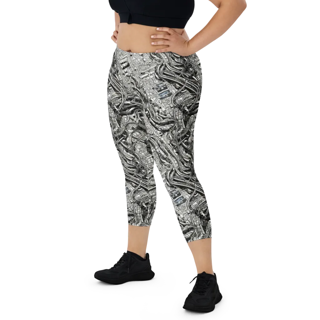 Chrome Labyrinth on Capri Leggings — Print file
