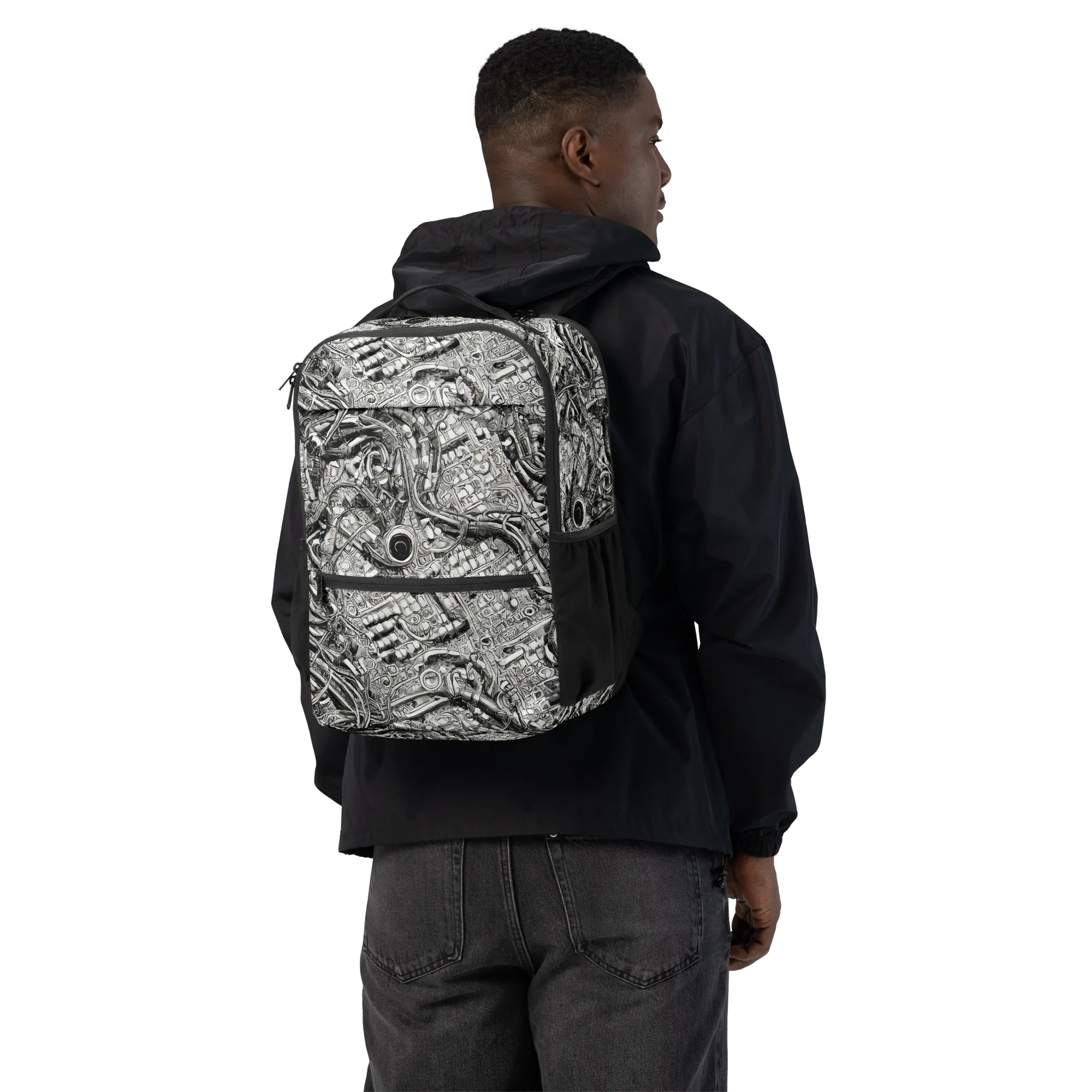Chrome Labyrinth on Utility Backpack — Back
